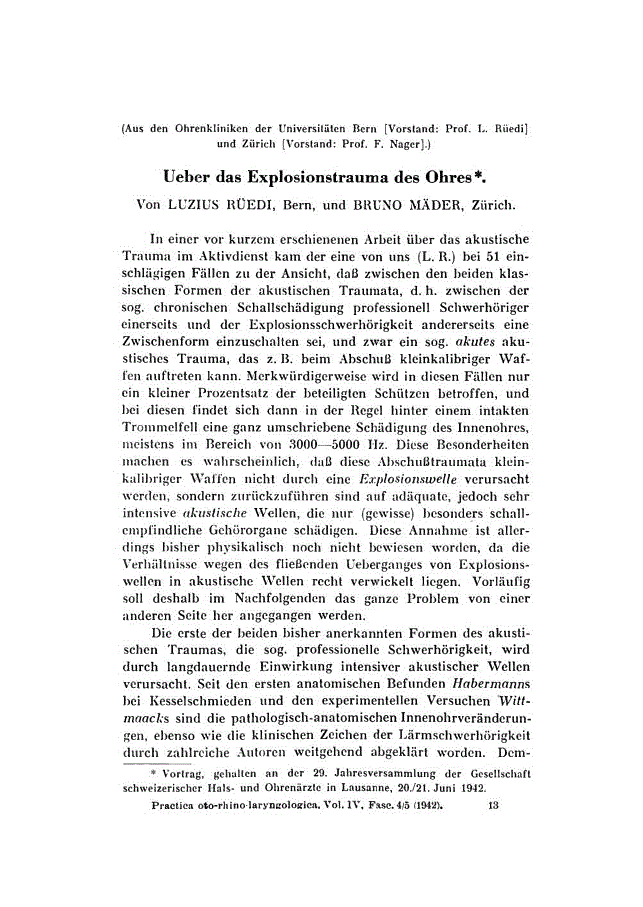 First page of Ueber das Explosionstrauma des Ohres