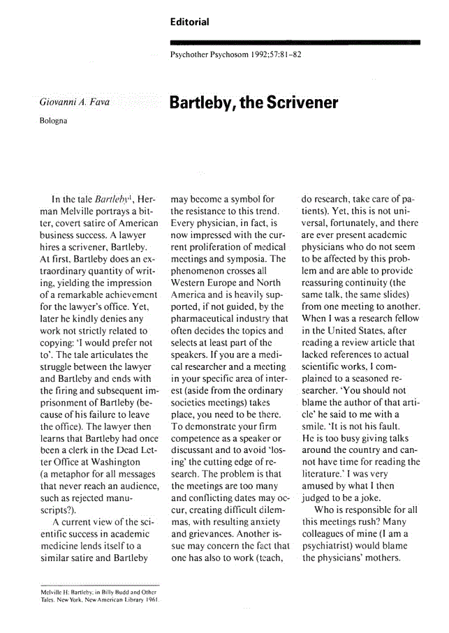 First page of Bartleby, the Scrivener