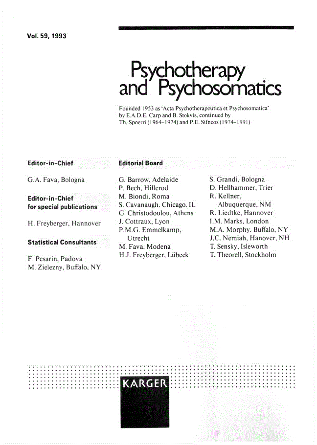 First page of Contents, Vol. 59, 1993