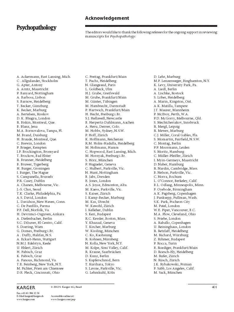 First page of Acknowledgement to Reviewers