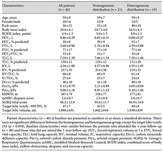 Patient characteristics at baseline (n = 40)