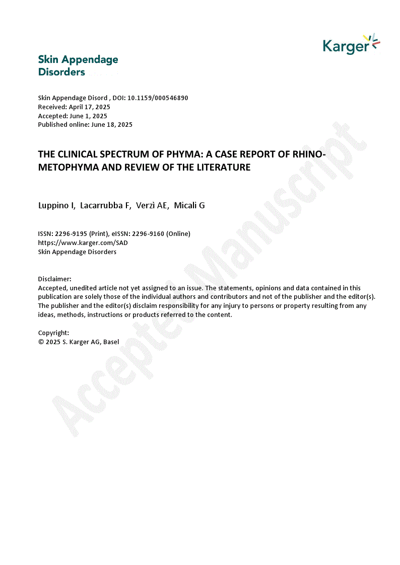 First page of THE CLINICAL SPECTRUM OF PHYMA: A CASE REPORT OF RHINO-METOPHYMA AND REVIEW OF THE LITERATURE 