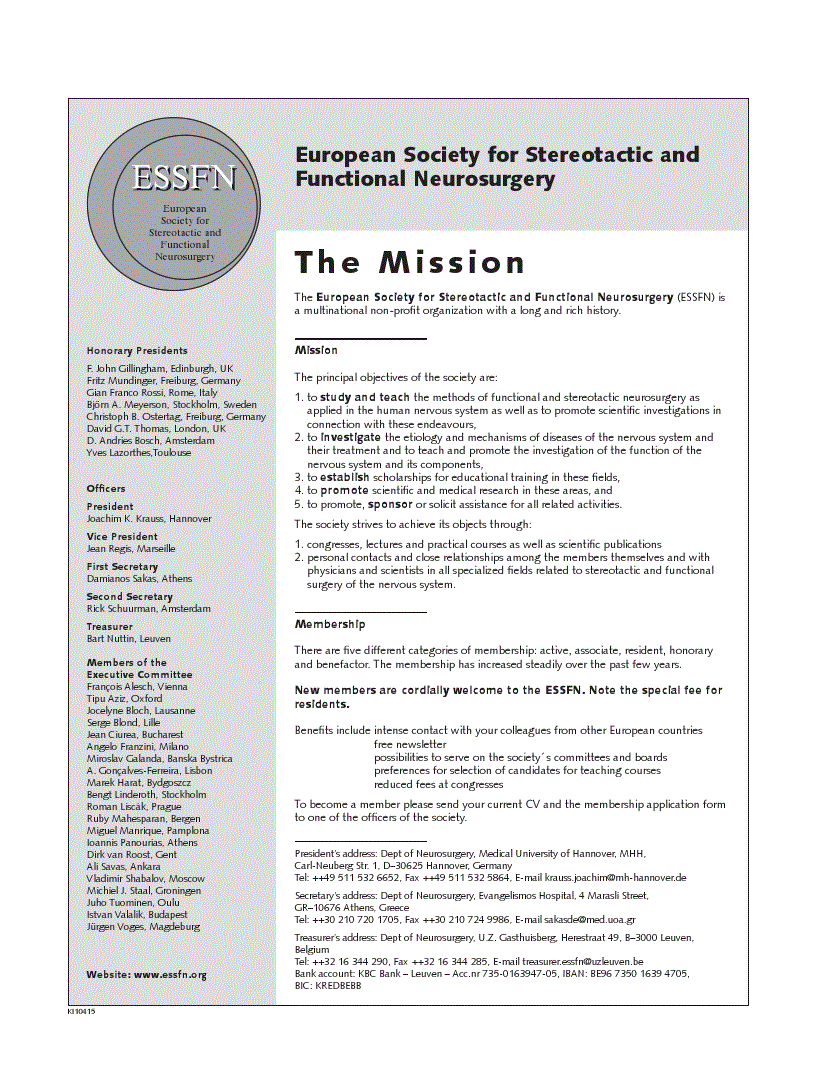 First page of ESSFN Society News