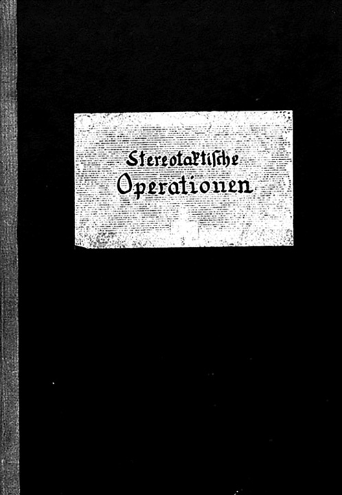 Fig. 1. Freiburg stereotactic surgical record book. Source: private archive of Prof. Joachim Krauss.