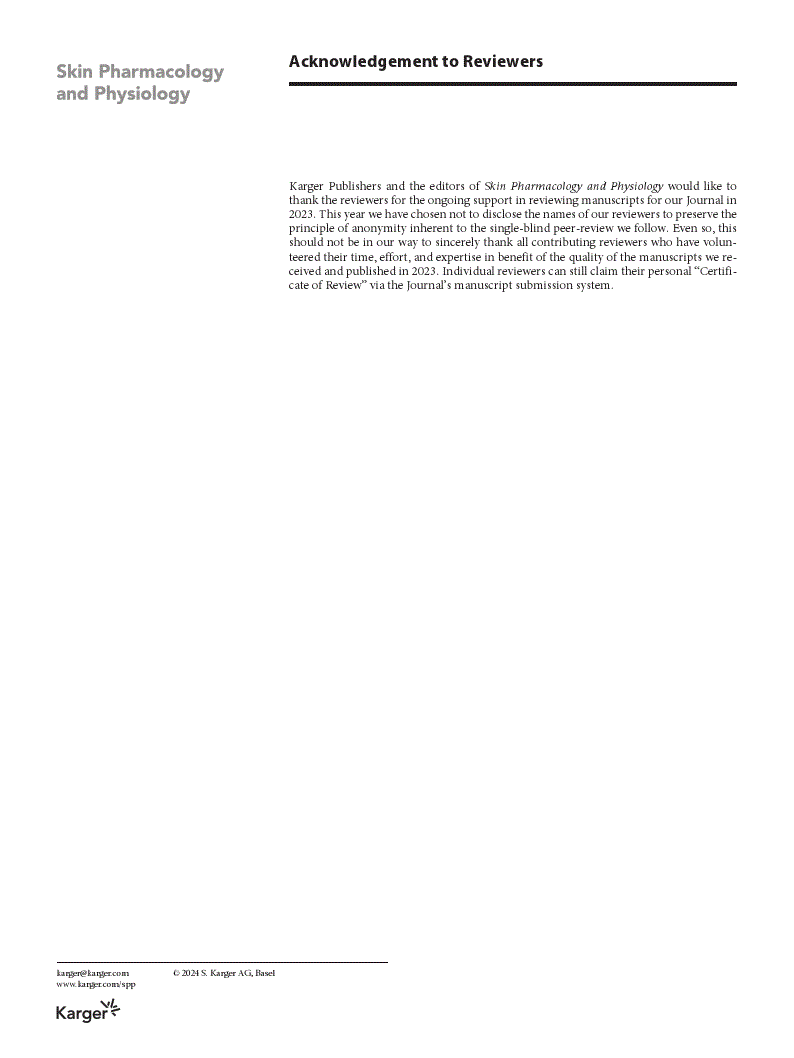 First page of Acknowledgement to Reviewers