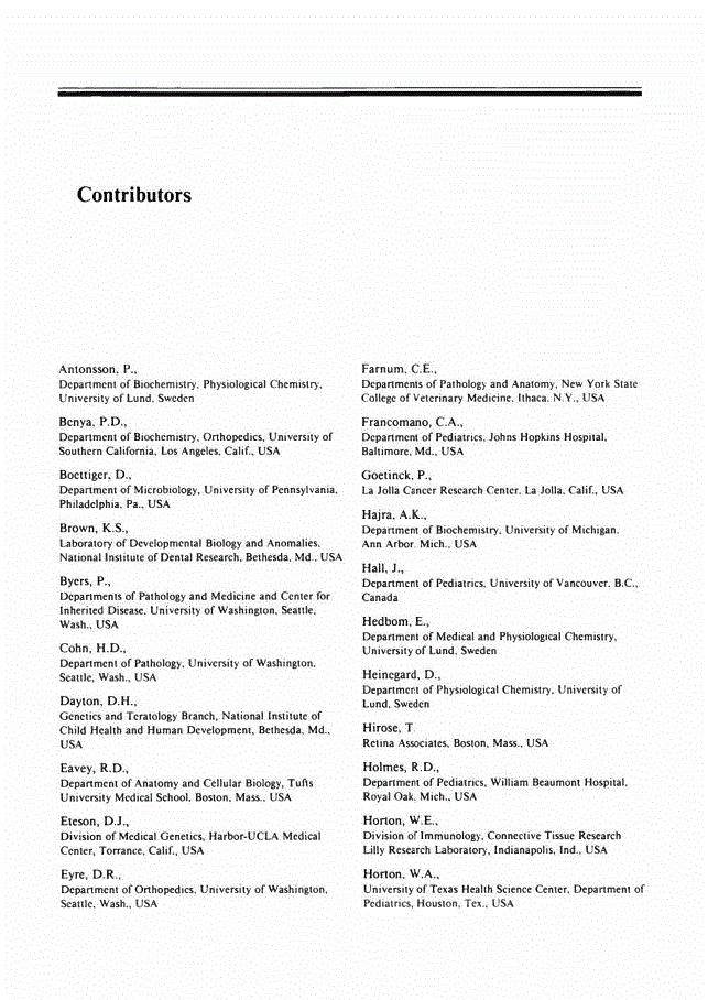 First page of Contributors