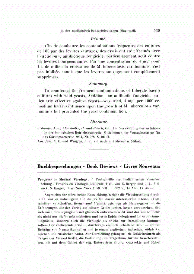 First page of Buchbesprechungen – Book Reviews – Livres Nouveaux