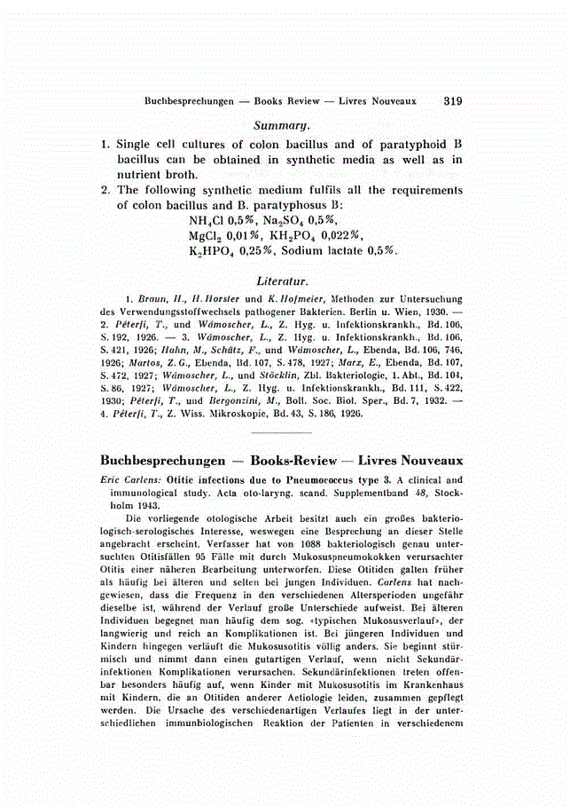 First page of Buchbesprechungen – Books-Review – Livres Nouveaux