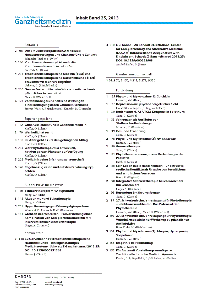 First page of Inhalt Band 25, 2013