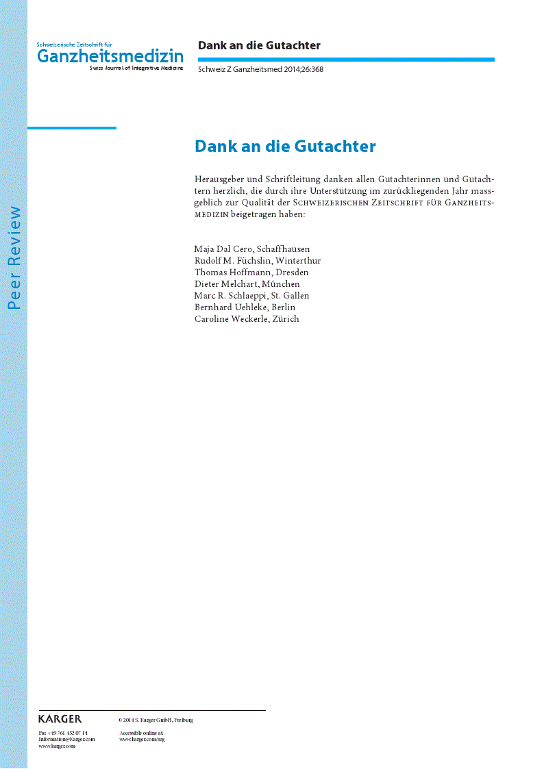 First page of Dank an die Gutachter