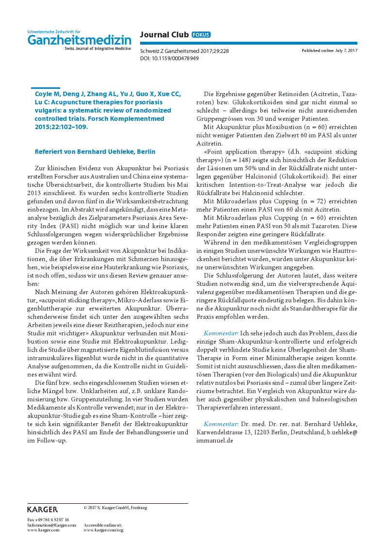First page of Journal Club