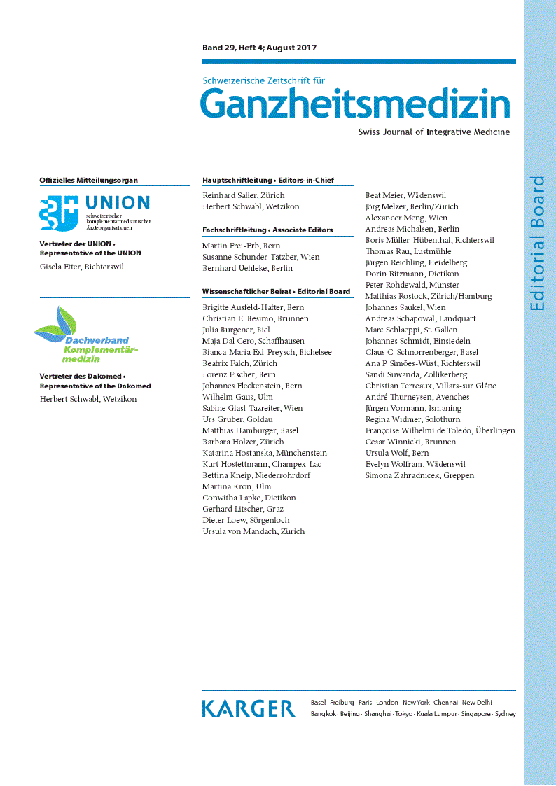 First page of Editorial Board / Inhalt / Impressum