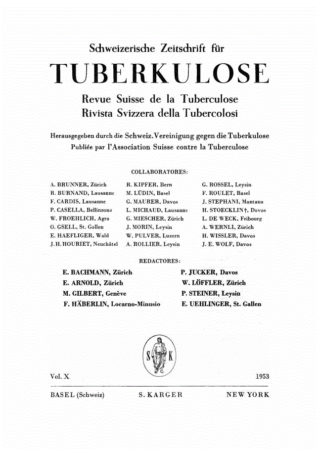 First page of Contents, Vol. 10, 1953
