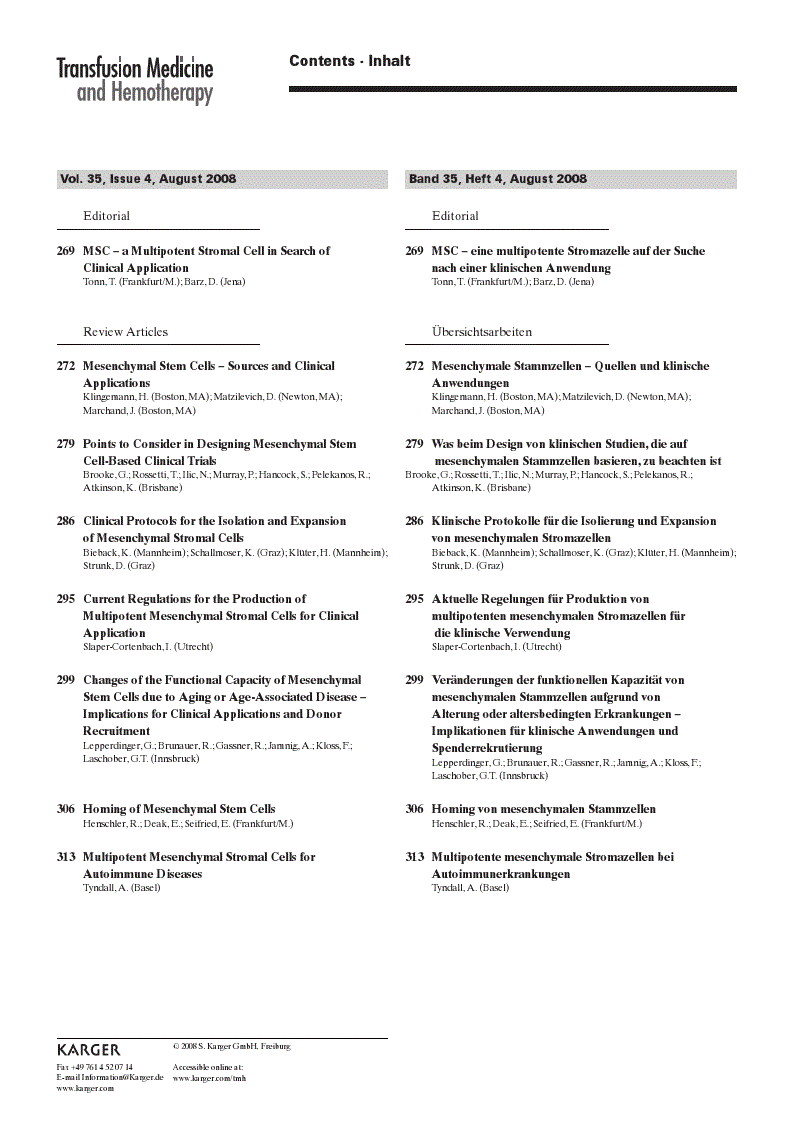First page of Inhalt Band 35, Heft 4, June 2008