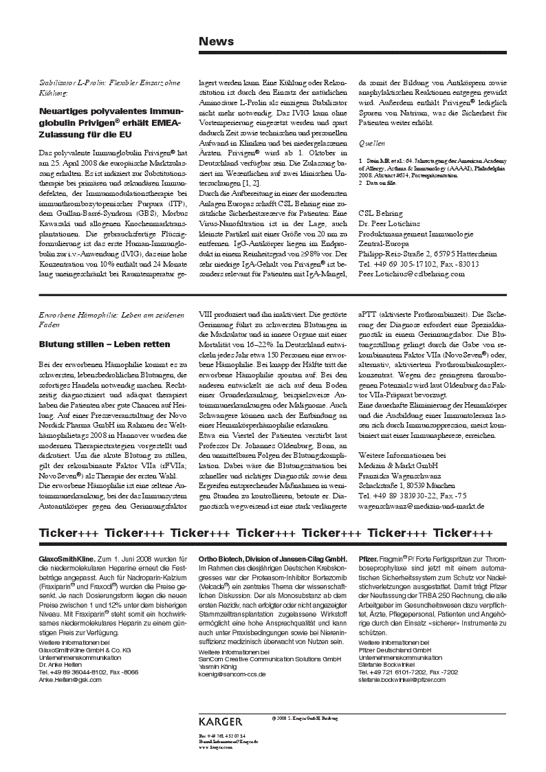 First page of News