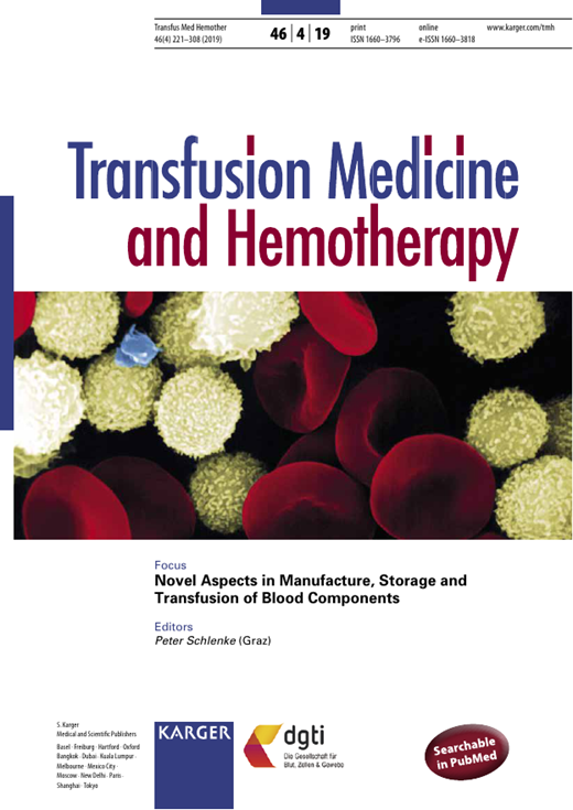 Transfusion Medicine and Hemotherapy Cover Image for Volume 46, Issue 4