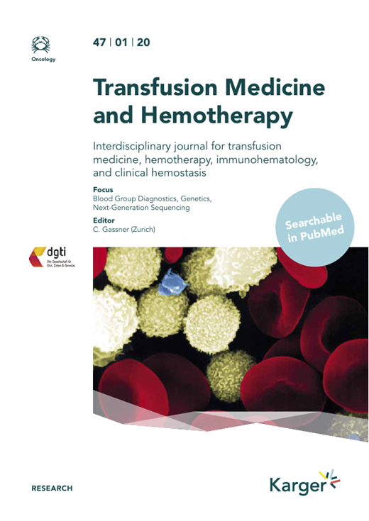 Transfusion Medicine and Hemotherapy Cover Image for Volume 47, Issue 1