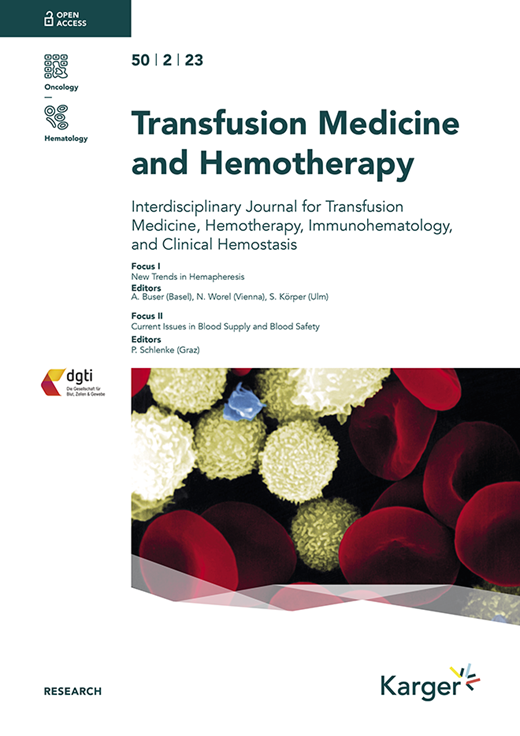 Transfusion Medicine and Hemotherapy Cover Image for Volume 50, Issue 2