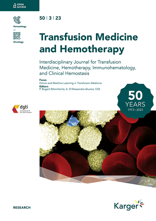 Transfusion Medicine and Hemotherapy Cover Image for Volume 50, Issue 3