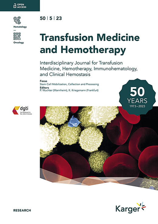 Transfusion Medicine and Hemotherapy Cover Image for Volume 50, Issue 5