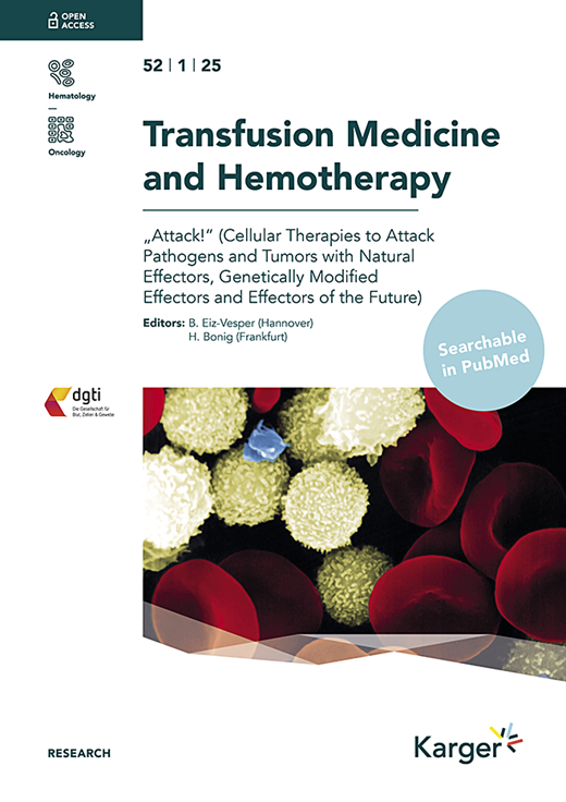 Transfusion Medicine and Hemotherapy Cover Image for Volume 52, Issue 1