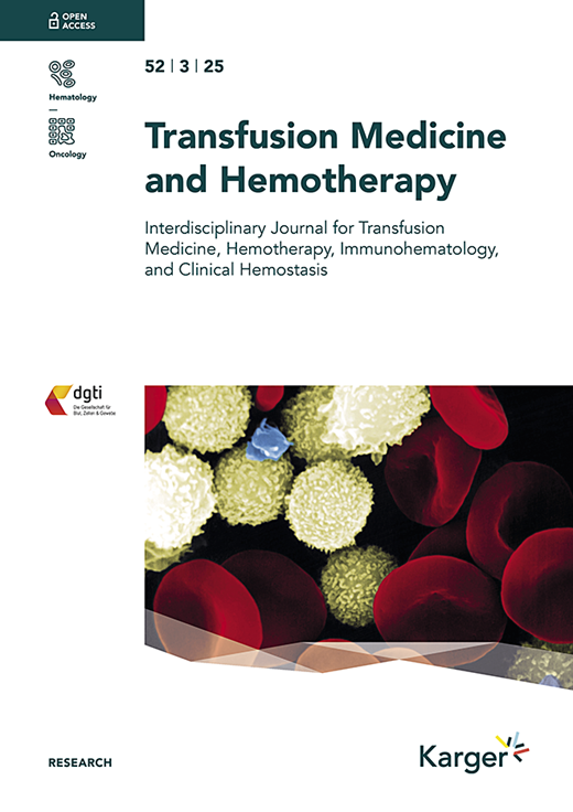 Transfusion Medicine and Hemotherapy Cover Image for Volume 52, Issue 3