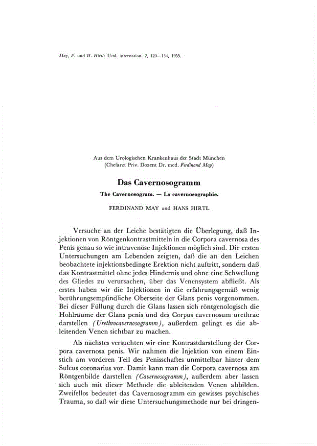 First page of Das Cavernosogramm