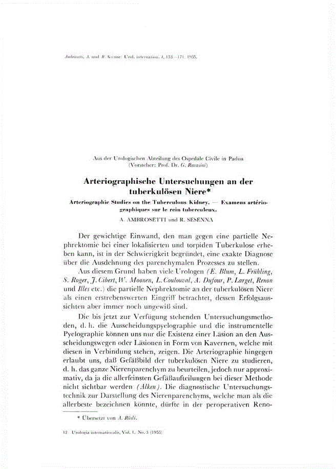 First page of Arteriographische Untersuchungen an der tuberkulösen Niere