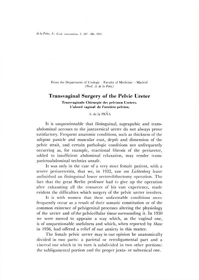 First page of Transvaginal Surgery of the Pelvic Ureter