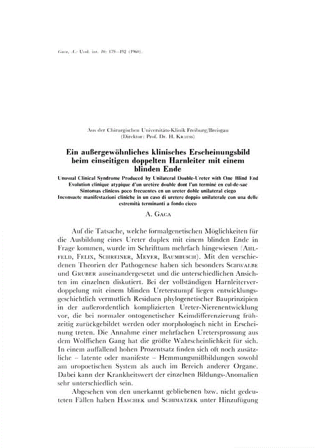 First page of Ein außergewöhnliches klinisches Erscheinungsbild beim einseitigen doppelten Harnleiter mit einem blinden Ende