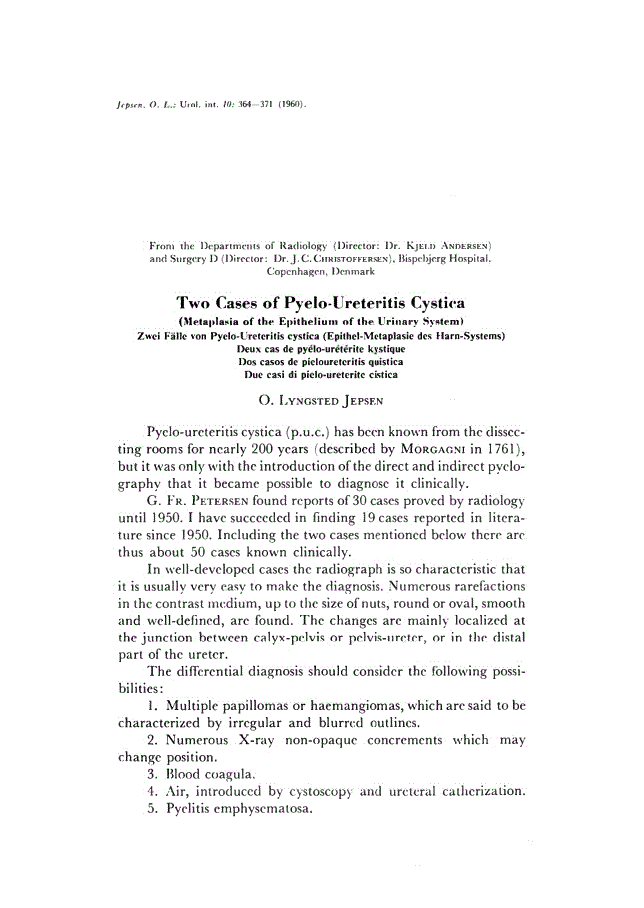 First page of Two Cases of Pyelo-Ureteritis Cystica (Metaplasia of the Epithelium of the Urinary System)