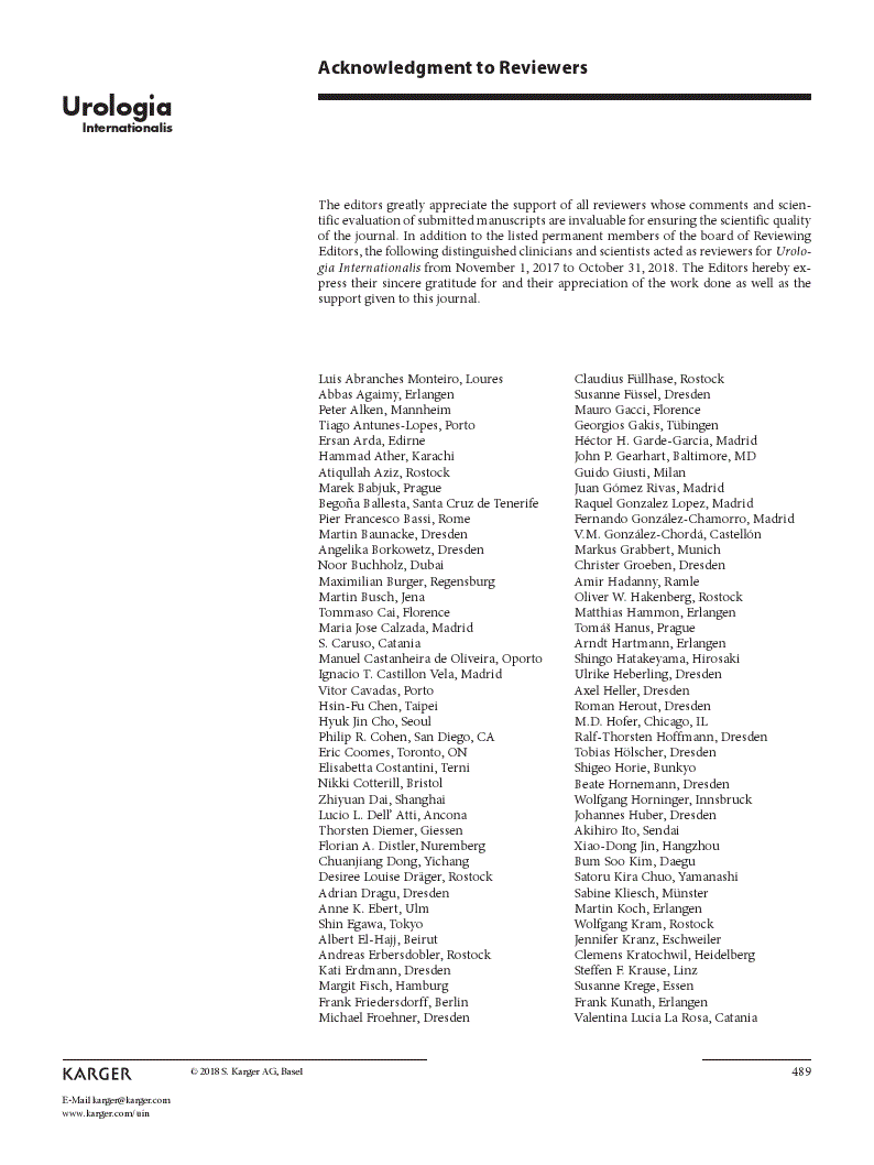 First page of Acknowledgement to Reviewers