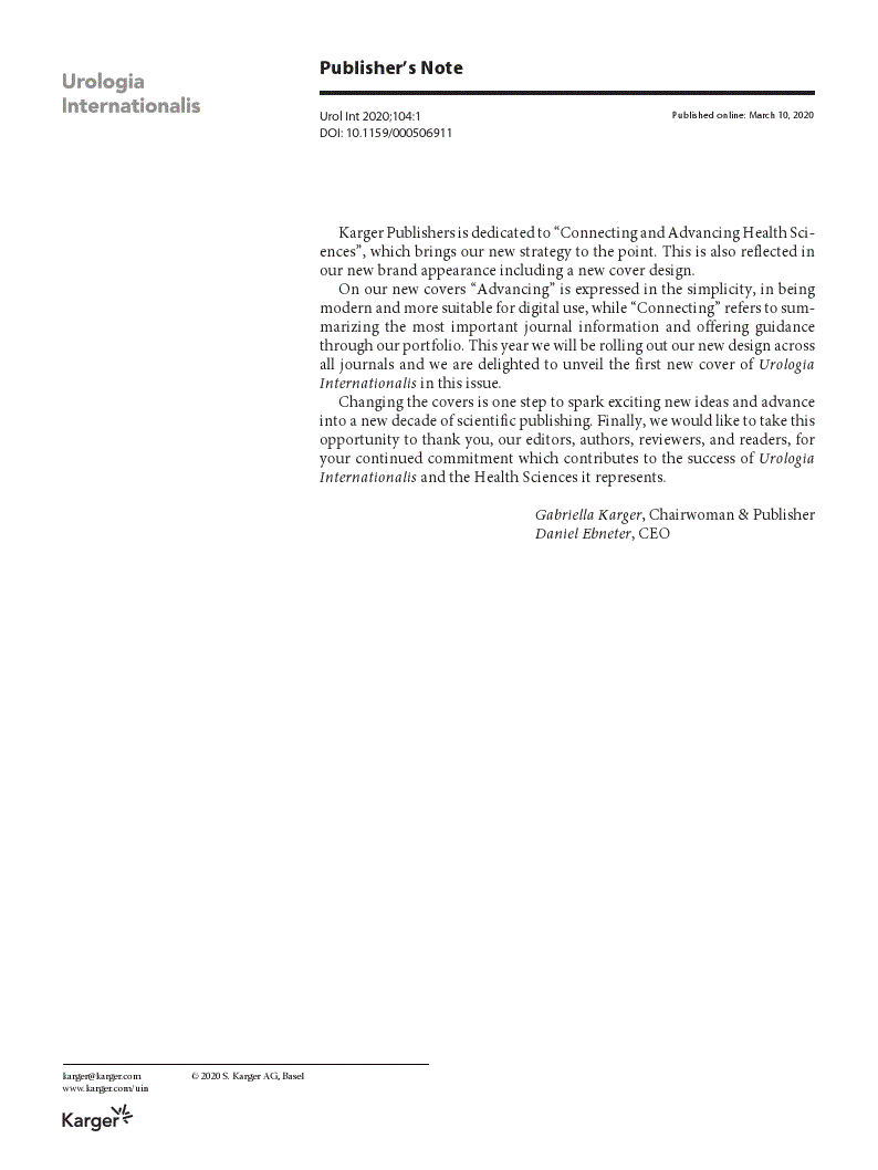 First page of Publisher's Note