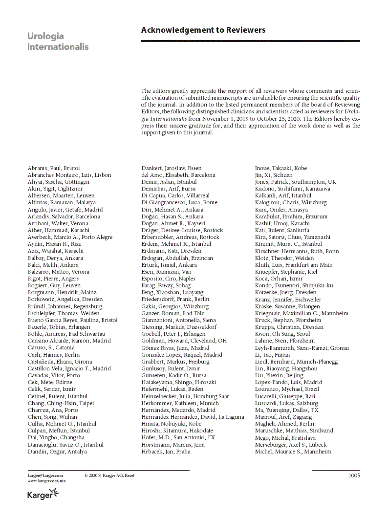 First page of Acknowledgement to Reviewers