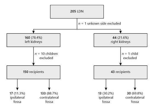Fig. 1. Flowchart illustrating the number and distribution of grafts.