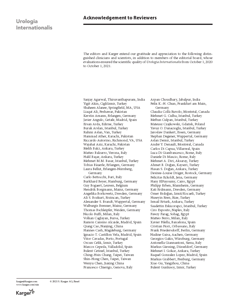 First page of Acknowledgement to Reviewers