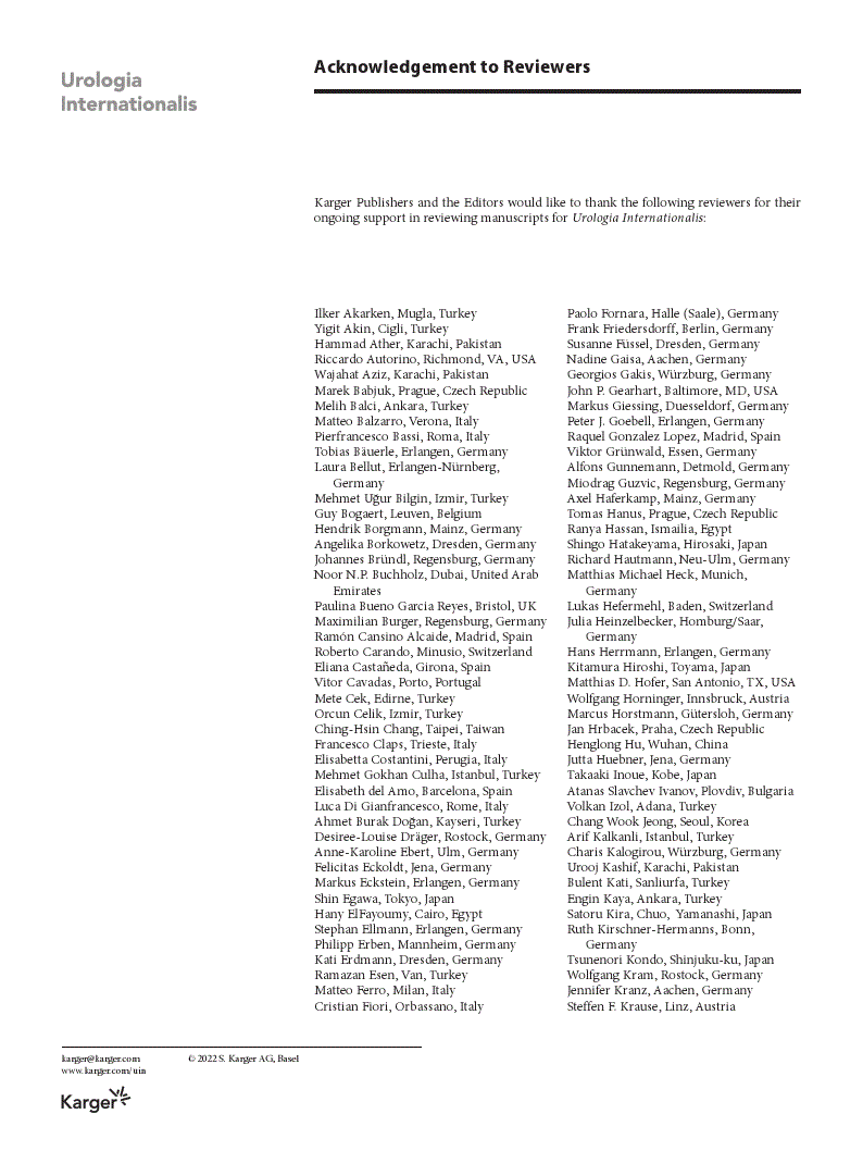 First page of Acknowledgement to Reviewers