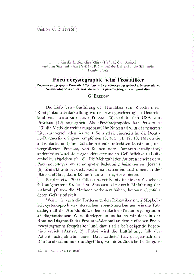 First page of Pneumocystographie beim Prostatiker
