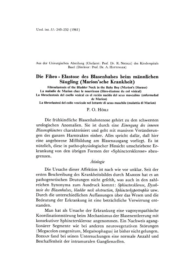 First page of Die Fibro – Elastose des Blasenhalses beim männlichen Säugling (Marion’sche Krankheit)