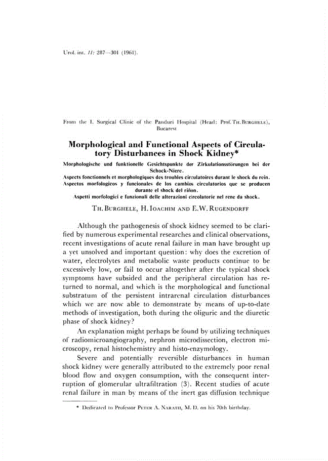 First page of Morphological and Functional Aspects of Circulatory Disturbances in Shock Kidney
