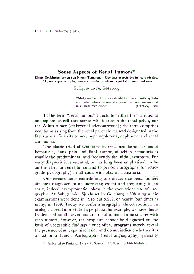 First page of Some Aspects of Renal Tumors