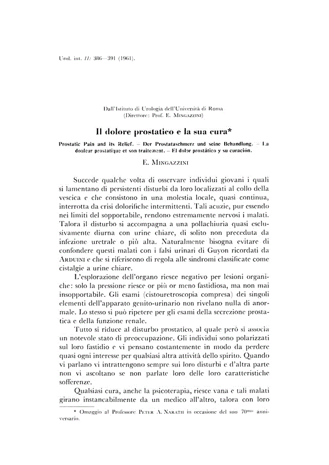First page of II dolore prostatico e la sua cura
