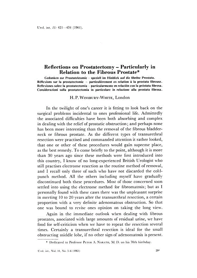 First page of Reflections on Prostatectomy – Particularly in Relation to the Fibrous Prostate