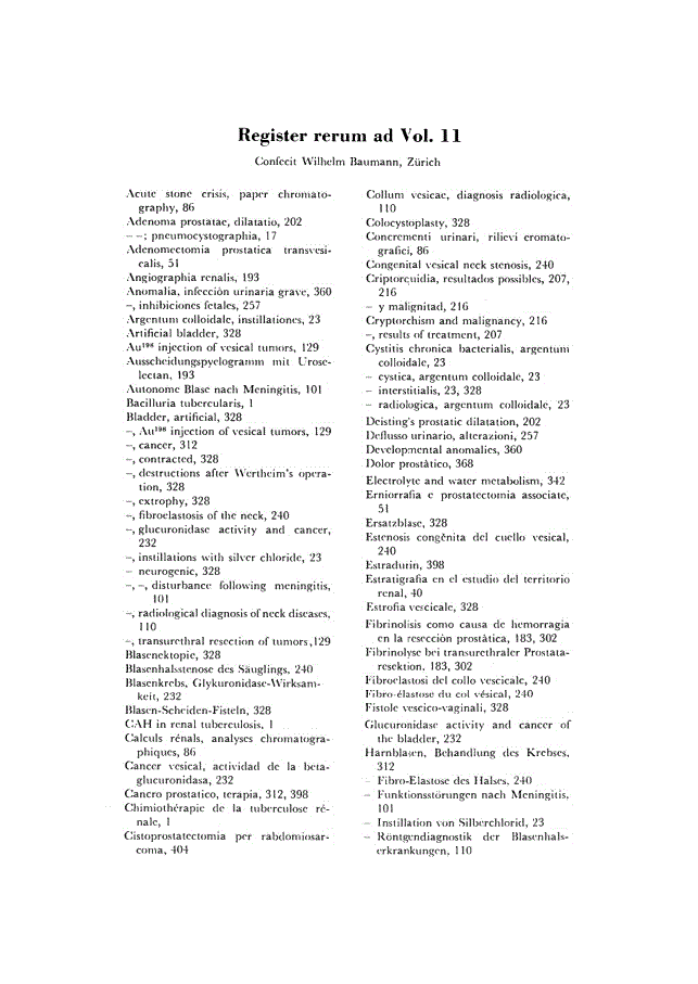 First page of Register rerum ad Vol. 11