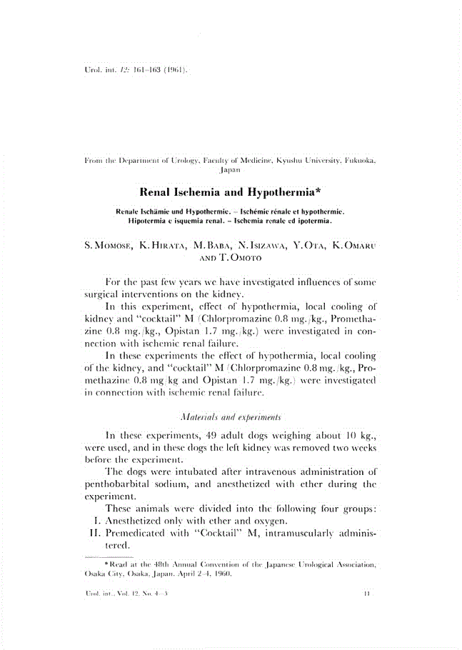 First page of Renal Ischemia and Hypothermia