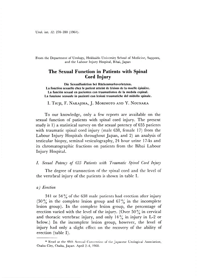 First page of The Sexual Function in Patients with Spinal Cord Injury