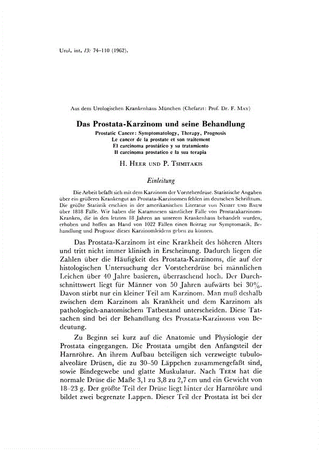 First page of Das Prostata-Karzinom und seine Behandlung