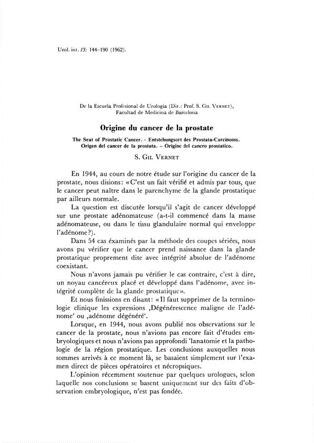 First page of Origine du cancer de la prostate