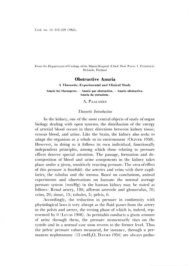 First page of Obstructive Anuria