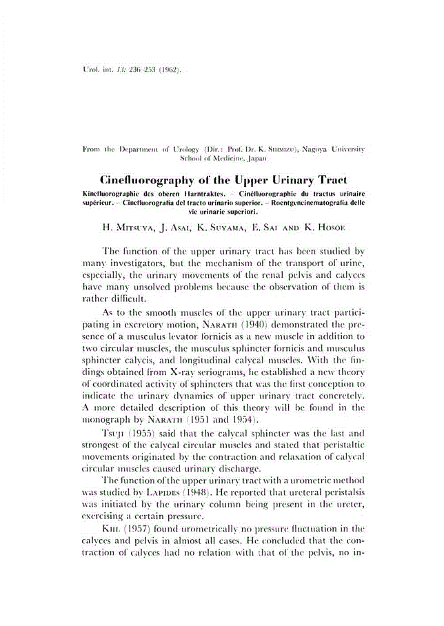 First page of Cinefluorography of the Upper Urinary Tract